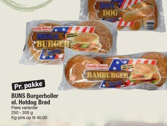 Buns Burgerboller el. Hotdog Brød
