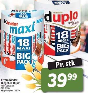 Fakta Tyskland Ferrero Kinder Riegel el. Duplo tilbud