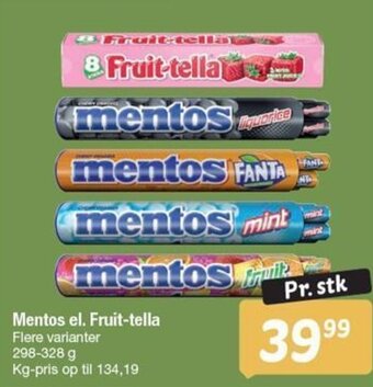 Fakta Tyskland Mentos el. Fruit-tella tilbud