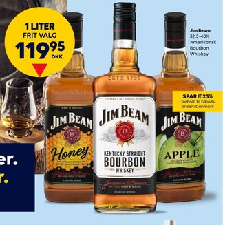 Scandlines Jim Beam 32.5-40% Amerikansk Bourbon Whiskey tilbud