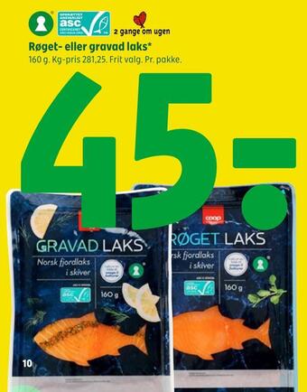Coop 365 Røget- eller gravad laks tilbud