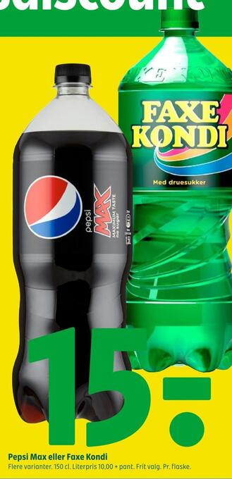 Coop 365 Pepsi max eller faxe kondi tilbud
