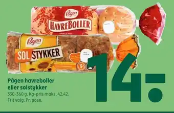 Coop 365 Pågen havreboller eller solstykker tilbud