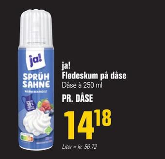Otto Duborg Ja! flødeskum på dåse tilbud