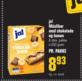 Otto Duborg Ja! müslibar med chokolade og banan tilbud