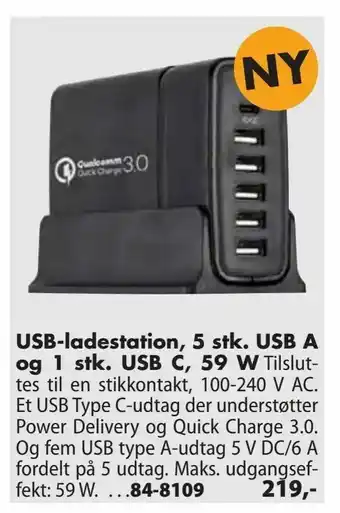 Biltema USB-ladestation, USB A og 1 stk. USB C, 59 W tilbud