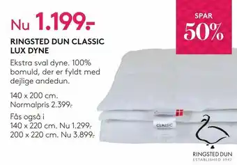 SengeSpecialisten Ringste d dun classic lux dyne tilbud