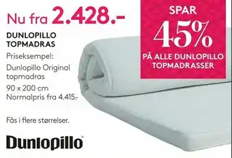 SengeSpecialisten Dunlopillo topmadras tilbud