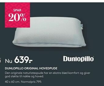 SengeSpecialisten Dunlopillo original hovedpude tilbud