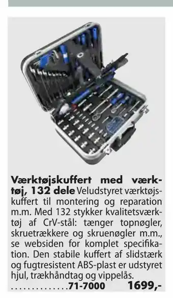 Biltema Værktøjskuffert med værktøj, 132 dele tilbud