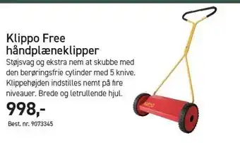 Johannes Fog Klippo free håndplæneklipper tilbud