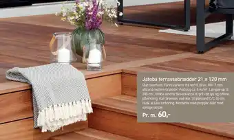 Jatoba terrassebrædder 21x120 mm