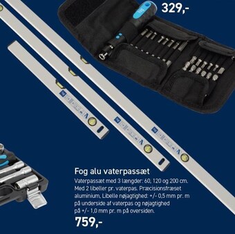 Fog alu vaterpassæt
