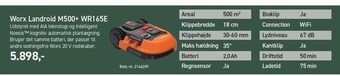 Johannes Fog Worx landroid m500+ wr165e tilbud