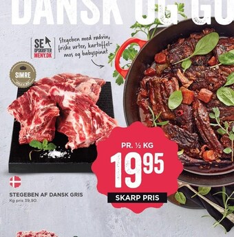 MENY Stegeben af dansk gris tilbud