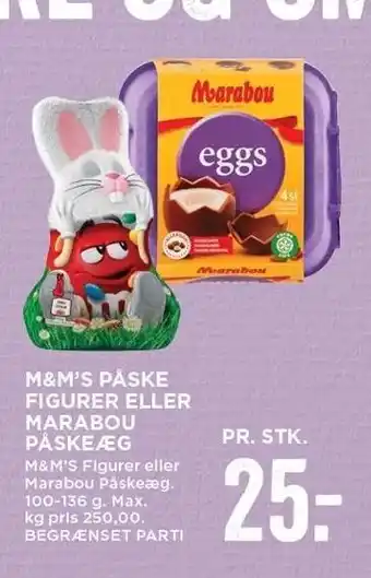 MENY M&m's påske figurer el. marabou påskeæg tilbud