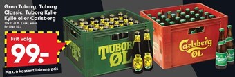 Bilka Grøn tuborg, tuborg classic, tuborg kylle kylle el. carlsberg tilbud