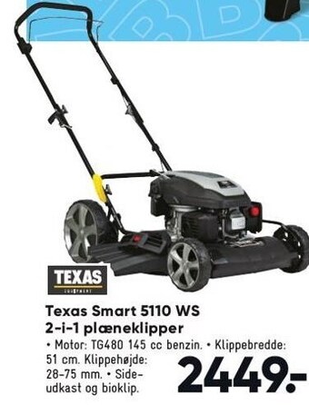 Bilka Texas smart 5110 ws 2-i-1 plæneklipper tilbud