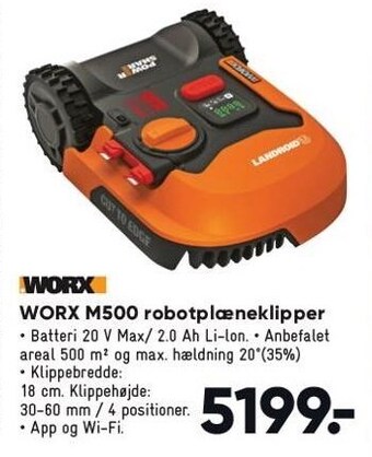 Bilka Worx m500 robotplæneklipper tilbud
