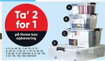 Bilka Ta' 2 for 1 på home box opbevaring tilbud