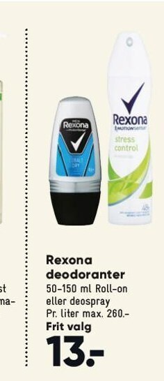 Bilka Rexona deodoranter tilbud