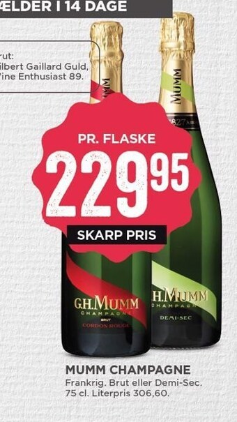 MENY Mumm champagne tilbud