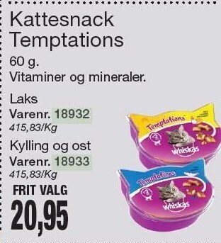 Harald Nyborg Kattesnack temptations tilbud