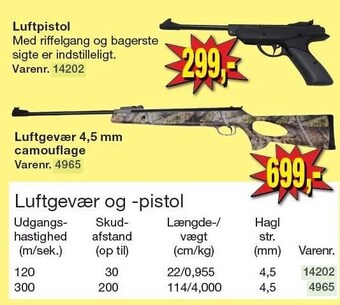 Harald Nyborg Luftgevær og -pistol tilbud