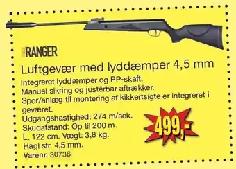 Harald Nyborg Luftgevær m. lyddæmper tilbud