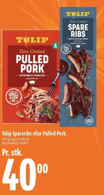 Min Købmand Tulip spareribs el. pulled pork tilbud