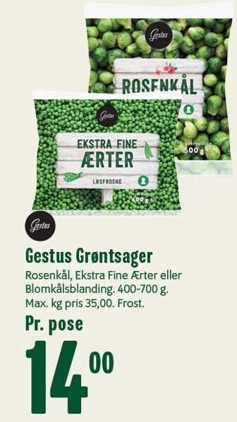 Min Købmand Gestus grøntsager tilbud