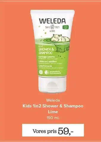Kids 1in2 shower & shampoo lime