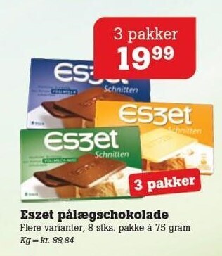 Eszet pålægschokolade