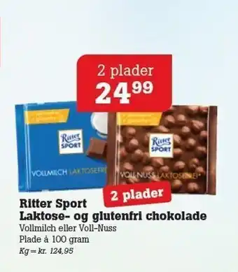 Ritter sport laktose-og glutenfri chokolade