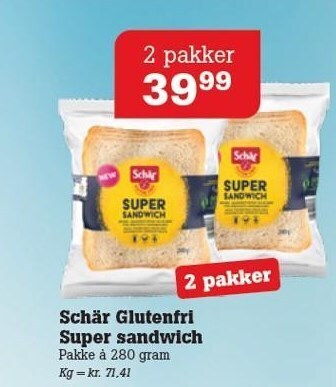 Schär glutenfri super sandwich