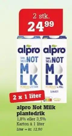 Alpro not milk plantedrik