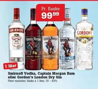 Poetzsch Padborg Smirnoff vodka, captain morgan rum eller gordon's london dry gin tilbud