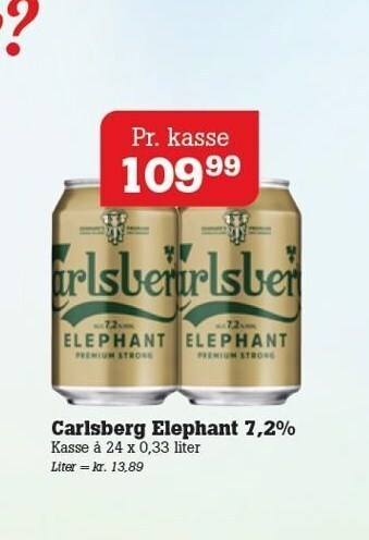 Poetzsch Padborg Carlsberg elephant 7,2% tilbud