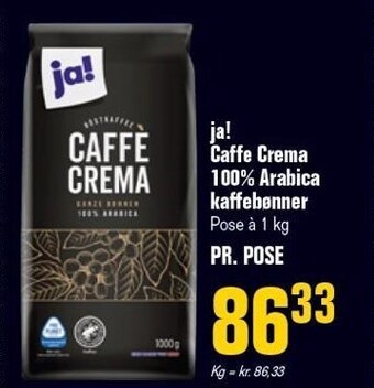 Poetzsch Padborg Ja! caffe crema 100% arabica kaffebønner tilbud