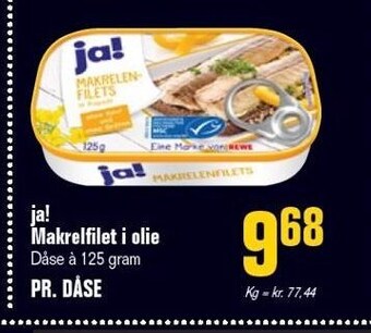 Poetzsch Padborg Ja! makrelfilet i olie tilbud