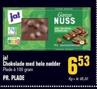 Poetzsch Padborg Ja! chokolade med hele nødder tilbud