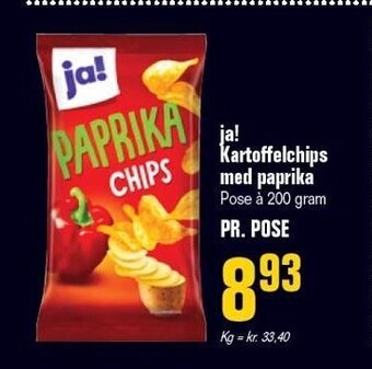 Poetzsch Padborg Ja! kartoffelchips med paprika tilbud