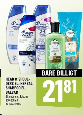 Løvbjerg Head & shoulders el. herbal shampoo el. balsam tilbud