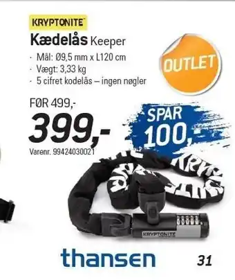 Kryptonite kædelås keeper