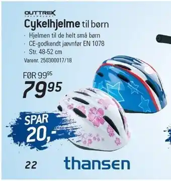 Thansen Outtrek cykelhjelme tilbud
