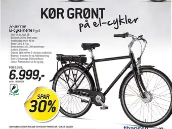 Thansen X-zite el-cykel herre e-go3 tilbud