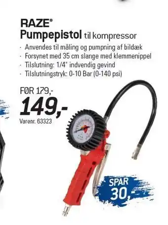 Thansen Raze pumpepistol til kompressor tilbud