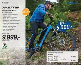X-zite el-cykel mtb 29" e-trail motinova