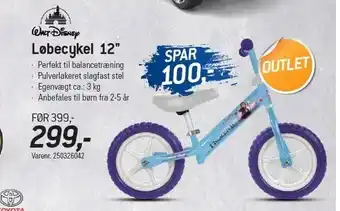Thansen Walt disney løbecykel 12" tilbud