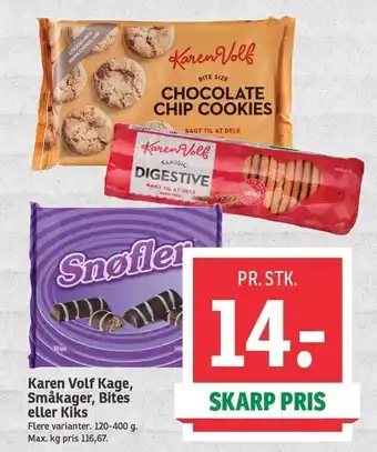 SPAR Karen volf kage, småkager, bites eller kiks tilbud